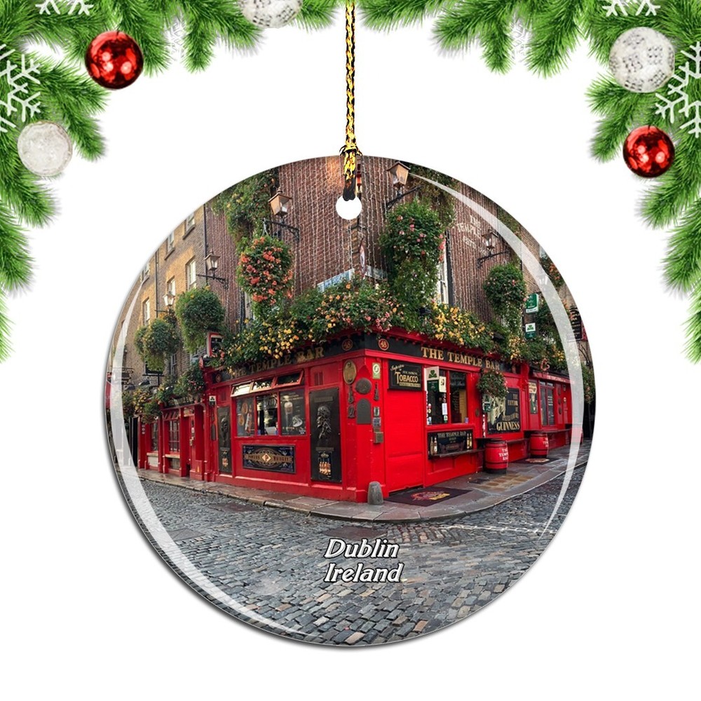 Ireland Temple Bar Dublin Christmas ornament city travel souvenir