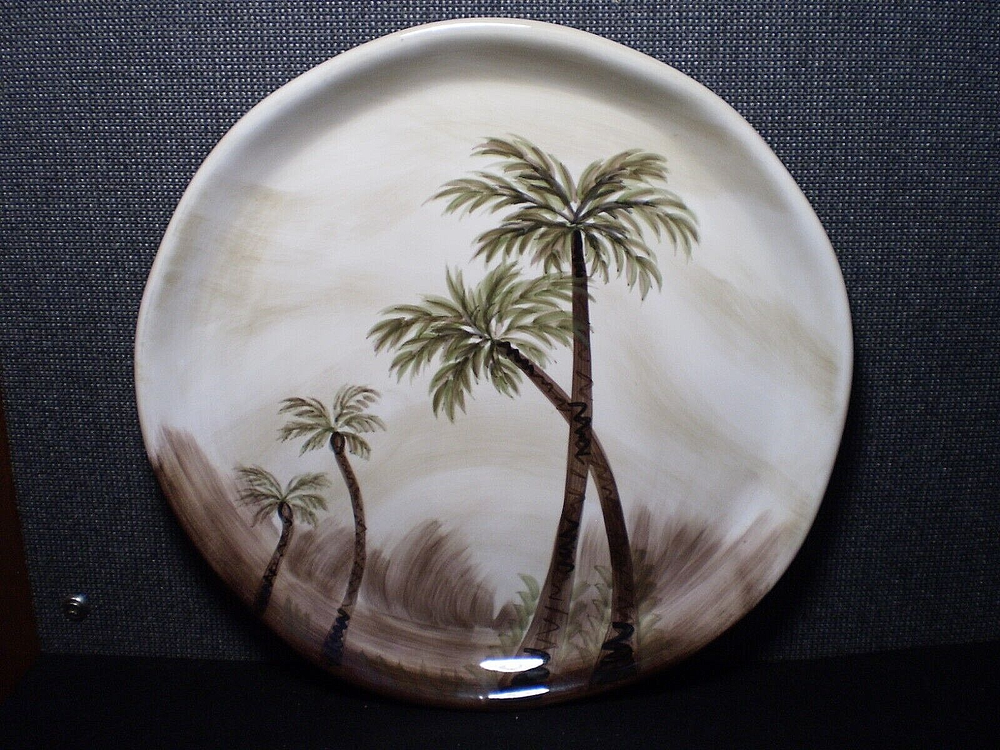 Tabletops Unlimited Bahamas Palm Trees SERVING PLATTER 11