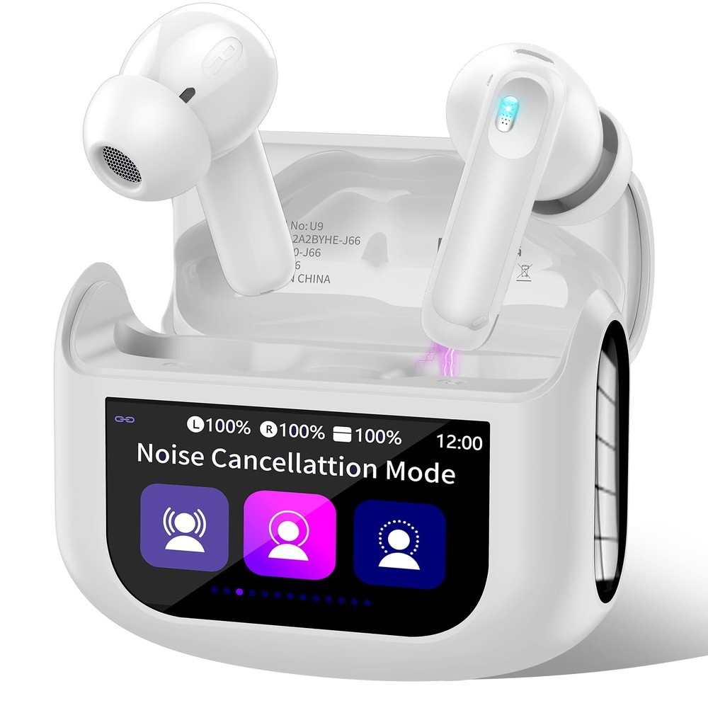 Wireless Bluetooth 5.4 Earbuds with Multi-Function Touch Screen and 5-Hour Battery