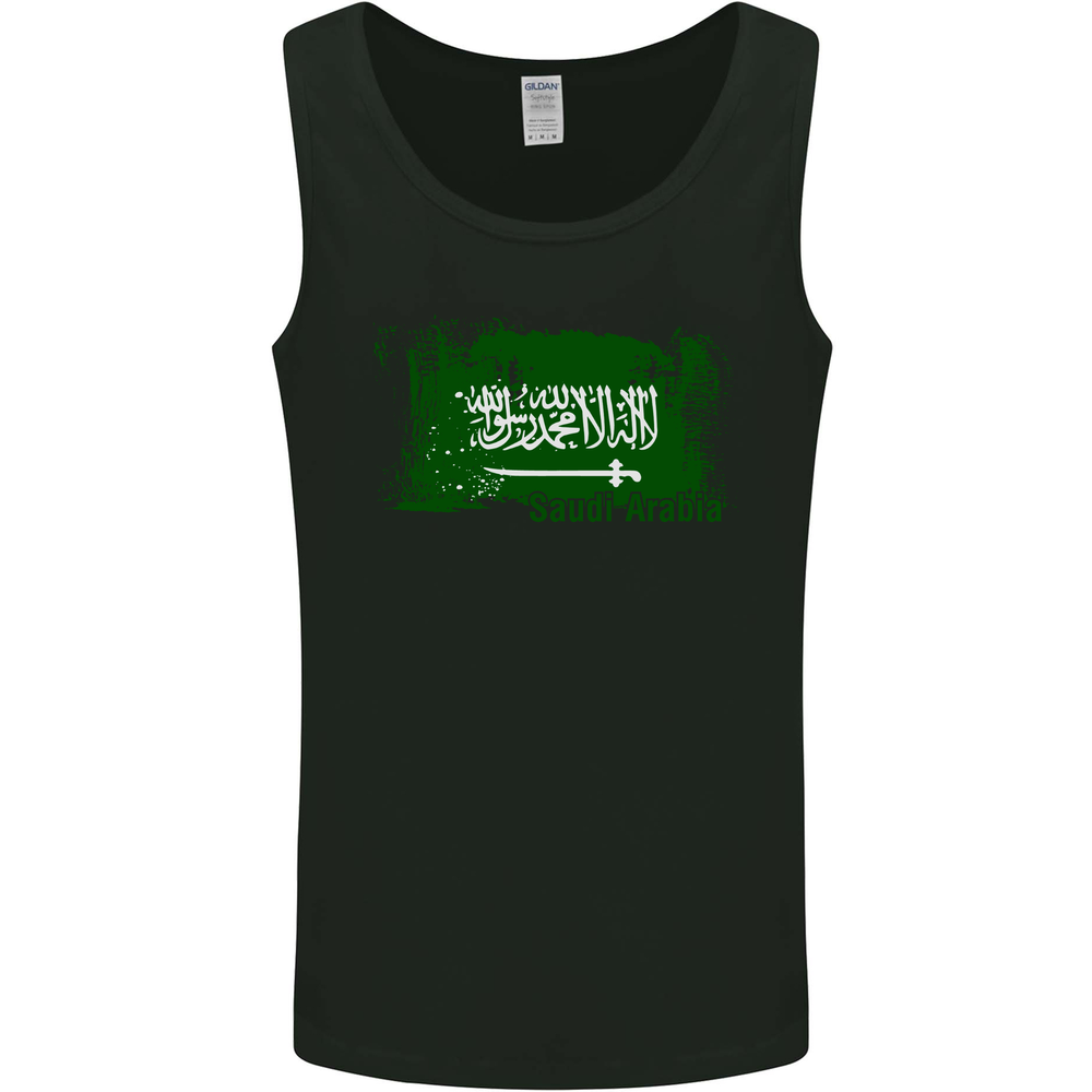 Saudi Arabia Football Distressed Flag Mens Vest Tank Top
