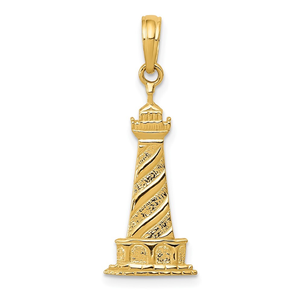 10K Yellow Gold Lighthouse Pendant for Women 0.82gm L-28 mm, W-11mm