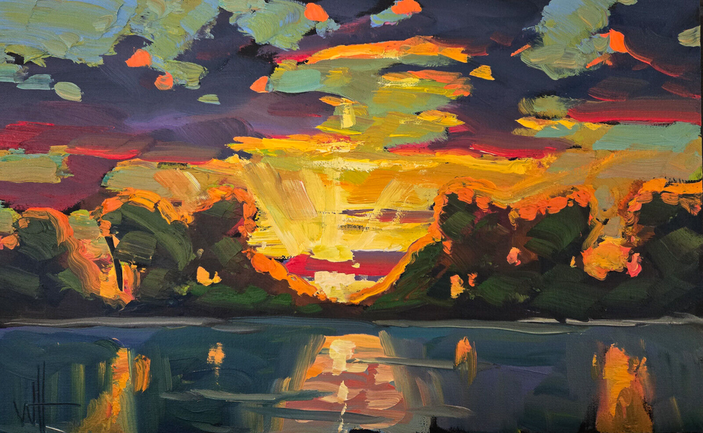 Signed Oil Painting Art Studio Sketch Modern Style Contemporary Palette Hawkins