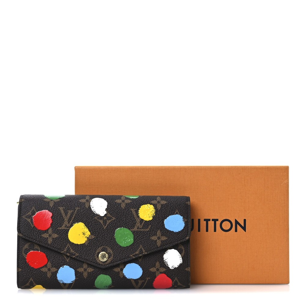 Louis Vuitton Sarah NM M81980 Yayoi Kusama Monogram Painted Dots Wallet Used