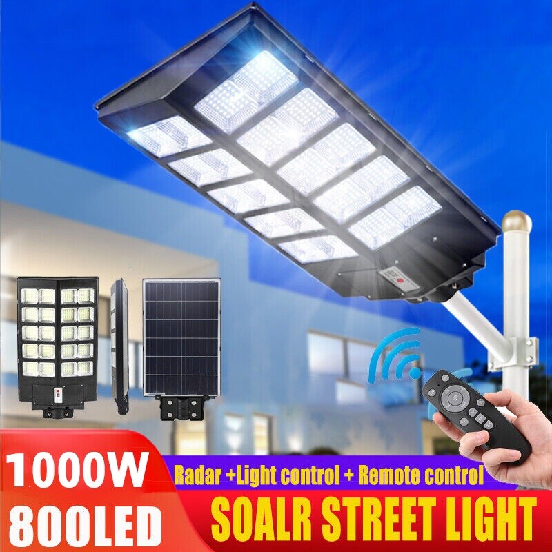 990000000000LM 1000W Outdoor Commercial Solar Street Light Parking Lot Road Lamp