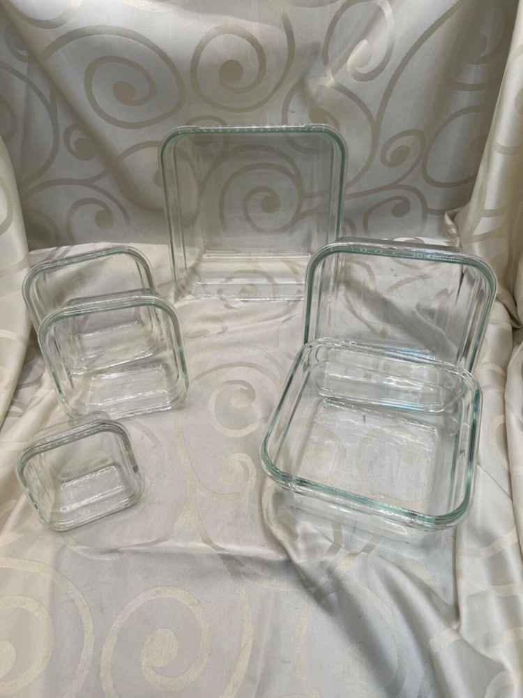 Glasslock Oven Safe food storage no lids, 6 pieces square