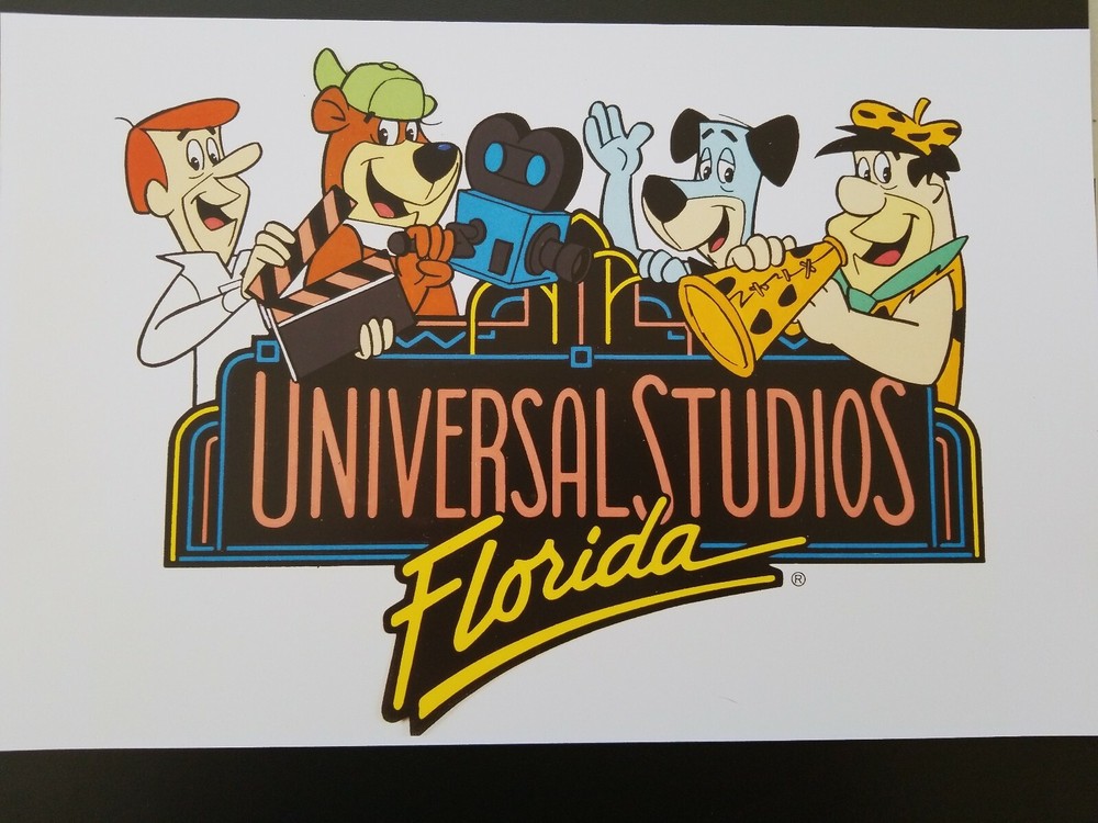 Universal Studios Florida logo Hanna Barbera Art Poster MATTE 13x19 Yogi Jetsons