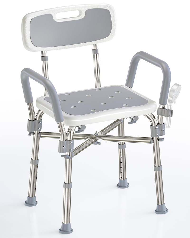 Shower Chair for Elderly and Disabled, FSA/HSA Eligible Reinforced 500 lbs Ba...