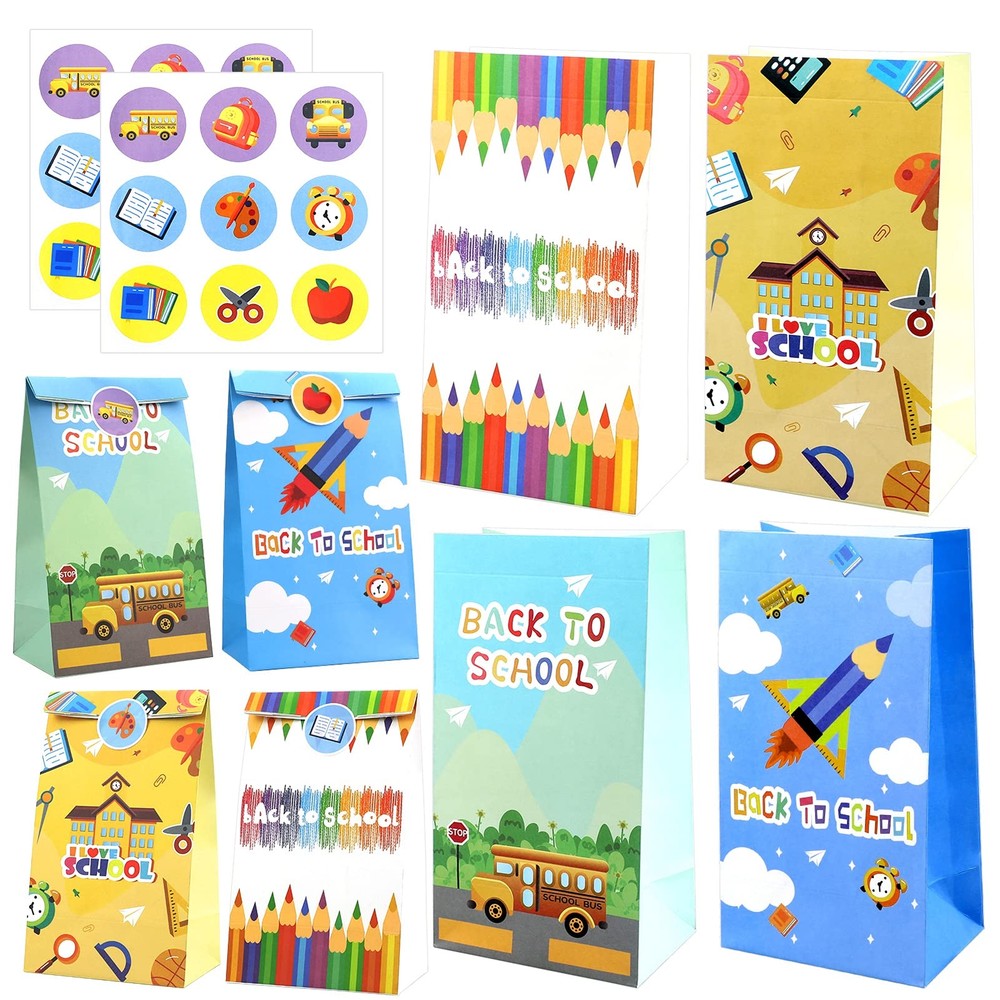 Back to School Gift Bags First Day of School Classroom Party Decorations 12 p...-image