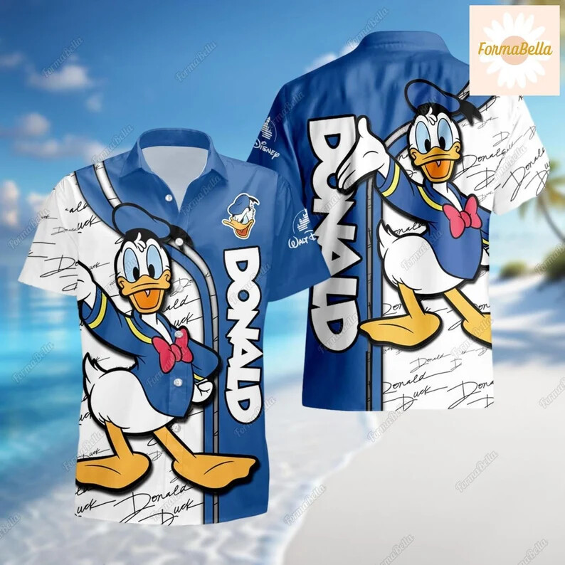 Donald Duck 3D Hawaiian Shirt Mother's Day Gift All Over Print Best Price US Size-image
