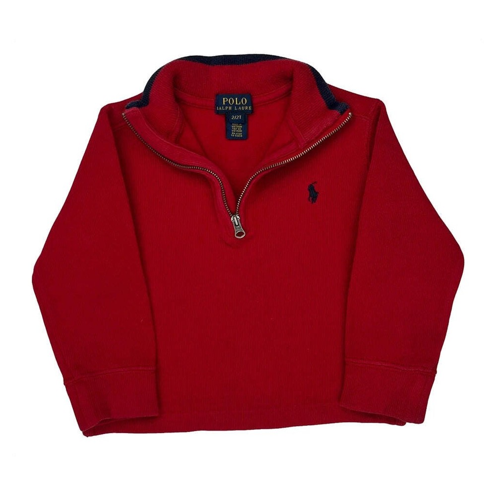 Age 2 Polo By Ralph Lauren 1/4 Zip - 2XS Red Cotton