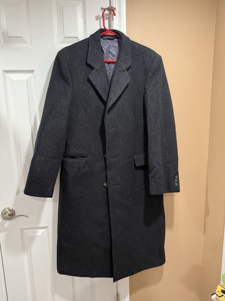 Yorkshire And Hill Mens Pea Coat Size 40 Regular Classic Wool Blend