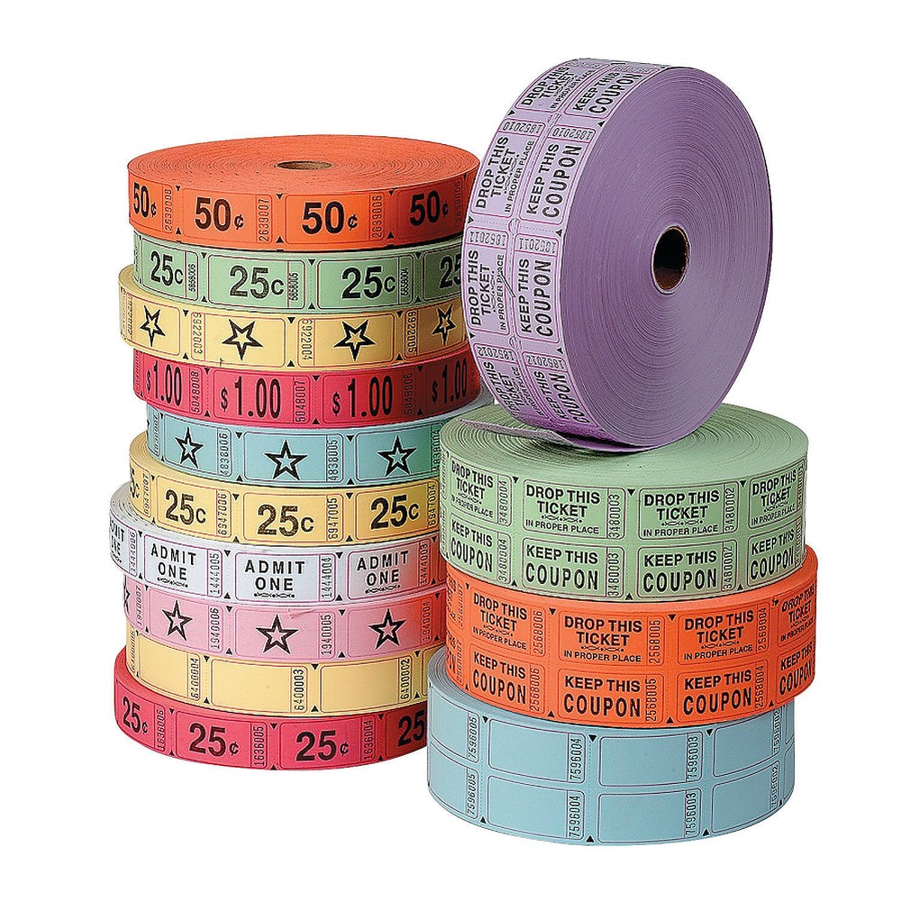 Orange Double Roll Tickets, Party Supplies, 1 Piece