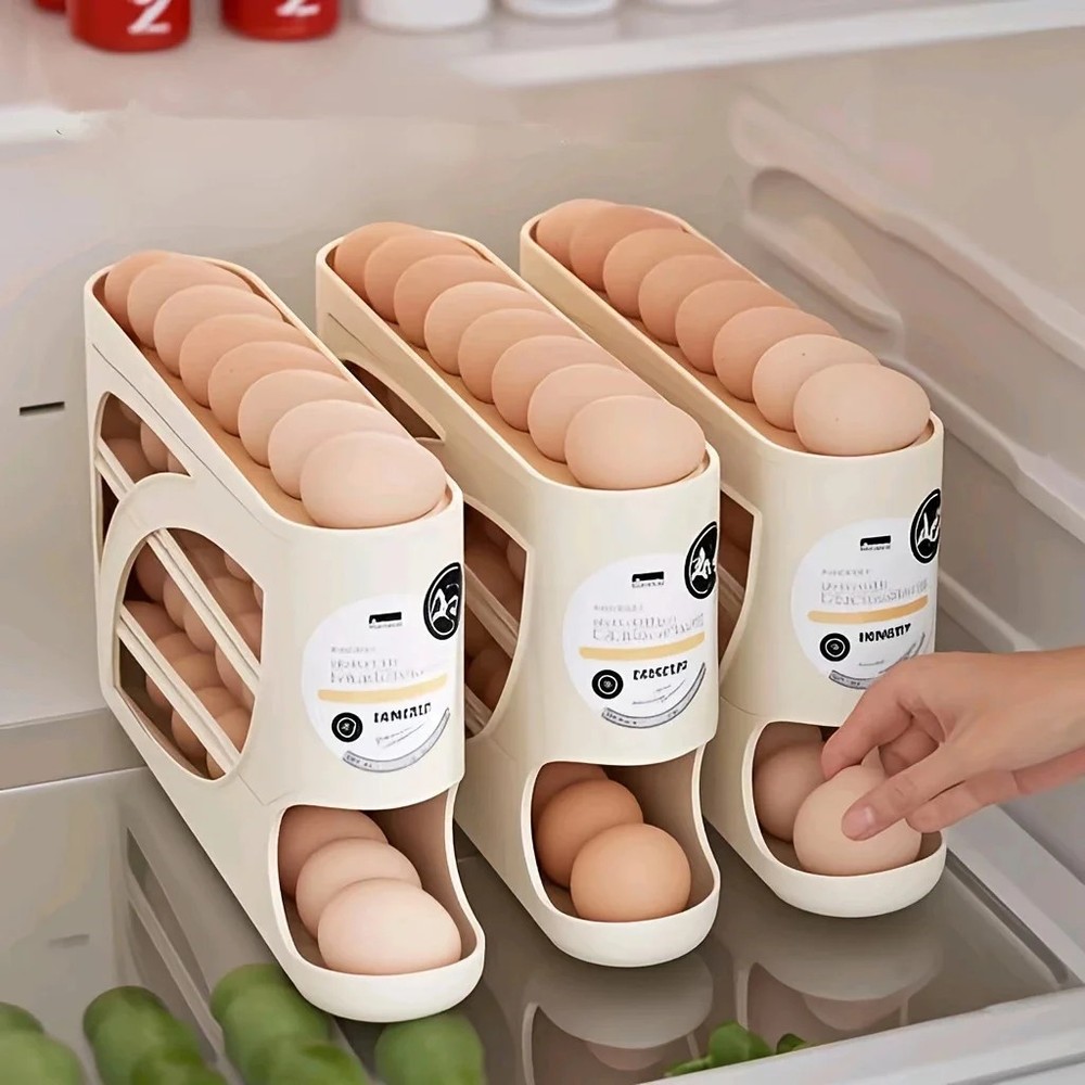 Organizador huevos 3 niveles 24 huevos caja almacenamiento nevera