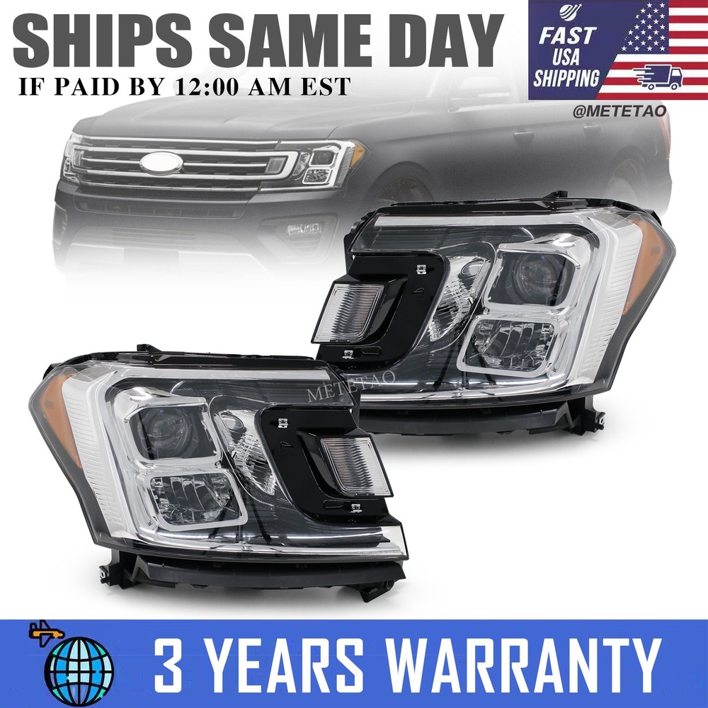 2018-2021 Ford Expedition Left & Right Headlight Projector Assembly