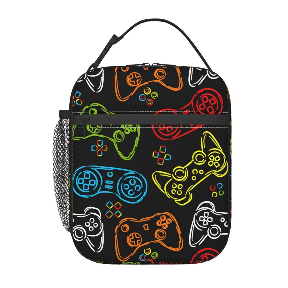 Video Game Controller Insulated Lunch Box Portable Reusable Bag for Boys Girls