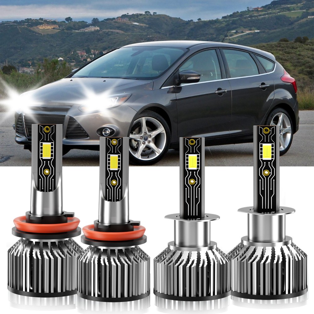 For Ford Focus 2012-2018 H1 H11 LED Headlight High Low Beam Bulbs Kit 6500K