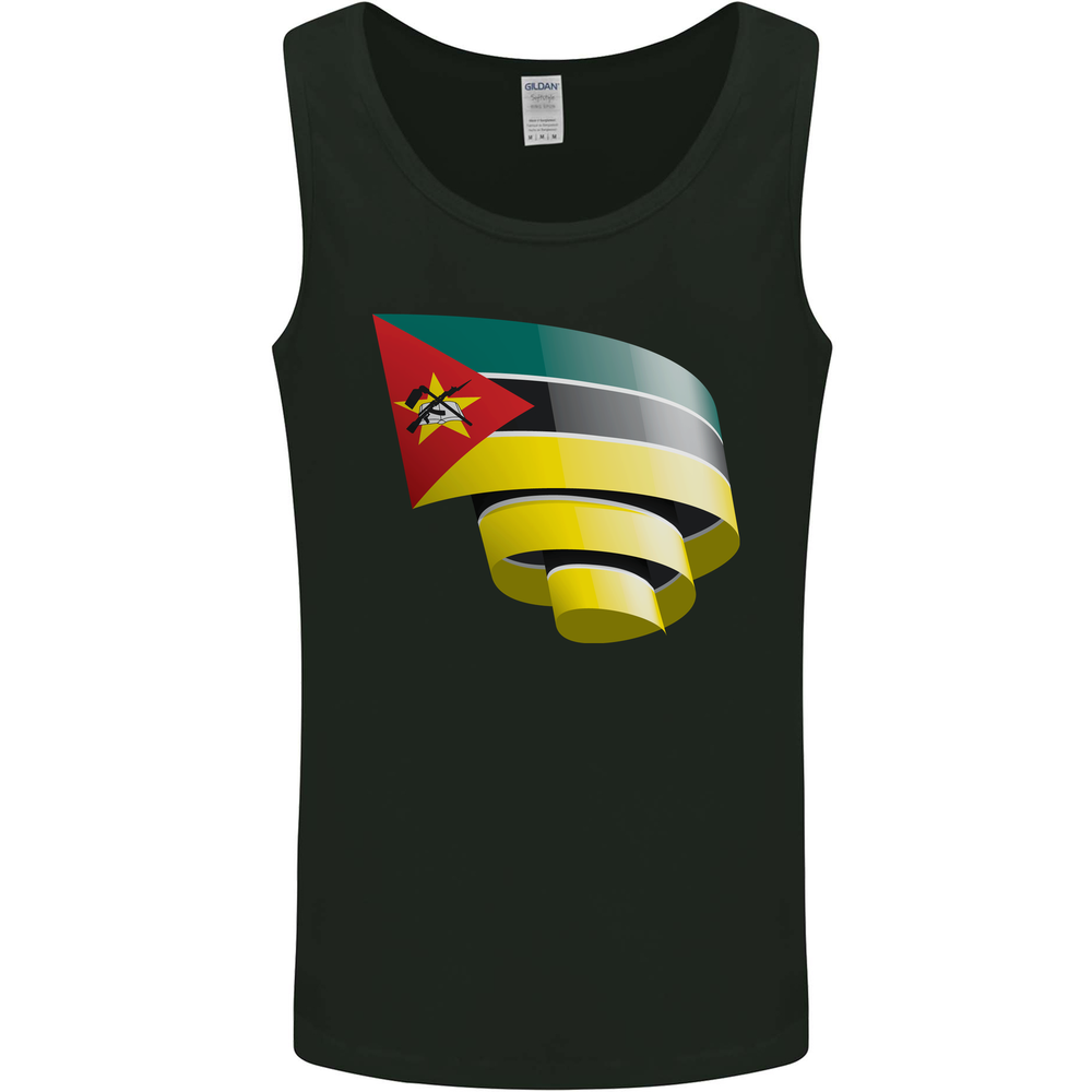 Curled Mozambique Flag Mozambican Day Football Mens Vest Tank Top