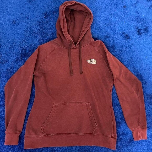 North Face Burgundy Womens Hoodie Fleece Pullover