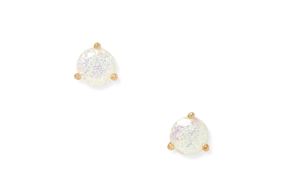 KATE SPADE RISE AND SHINE FAUX OPAL GLITTER STUD EARRINGS