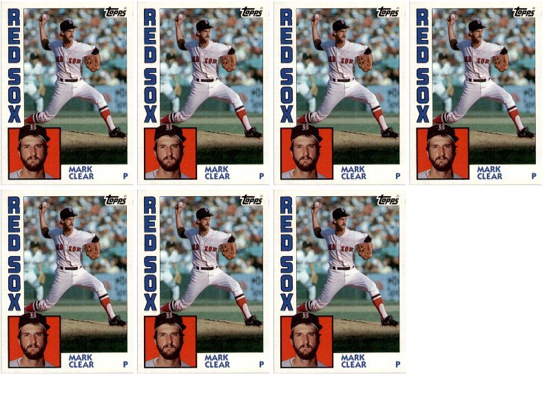 (7) 1984 Topps #577 Mark Clear Boston Red Sox Card Lot
