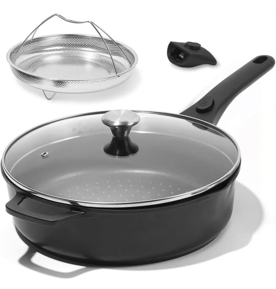 ESLITE LIFE Nonstick Always Pan with Lid, 11 Inch(4.5 Qt) Deep Frying Skillet...