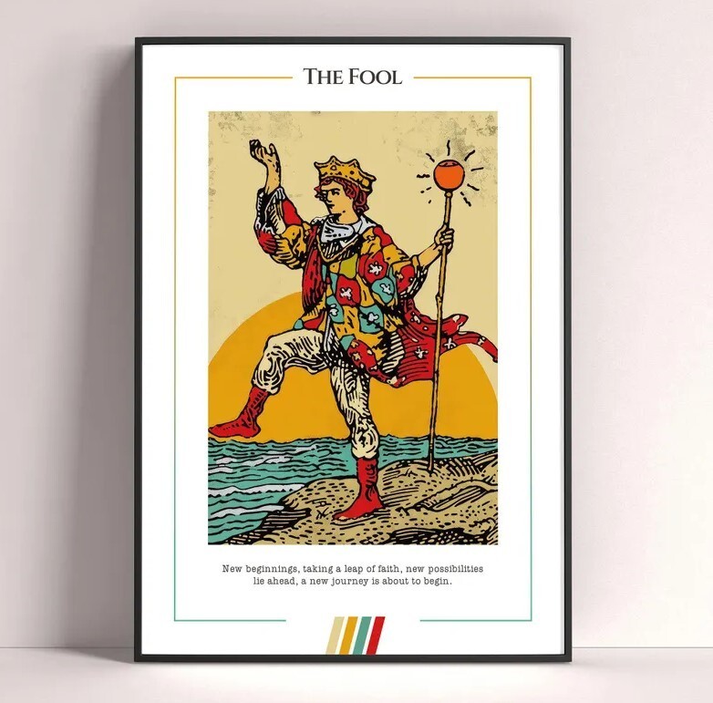Fool Tarot Card Art Print and Digital Poster Download  