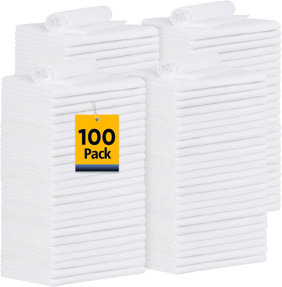 100-Pack Heavy-Duty Shop Towels for Cars, Cleaning & Work Rags