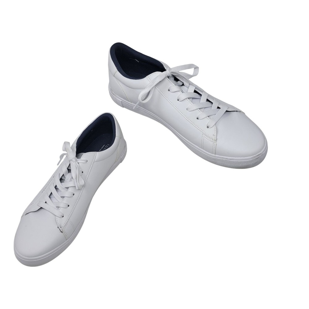 Tommy Hilfiger Mens White Low Top Sneakers with Memory Foam Size 10.5 TMRIBBY