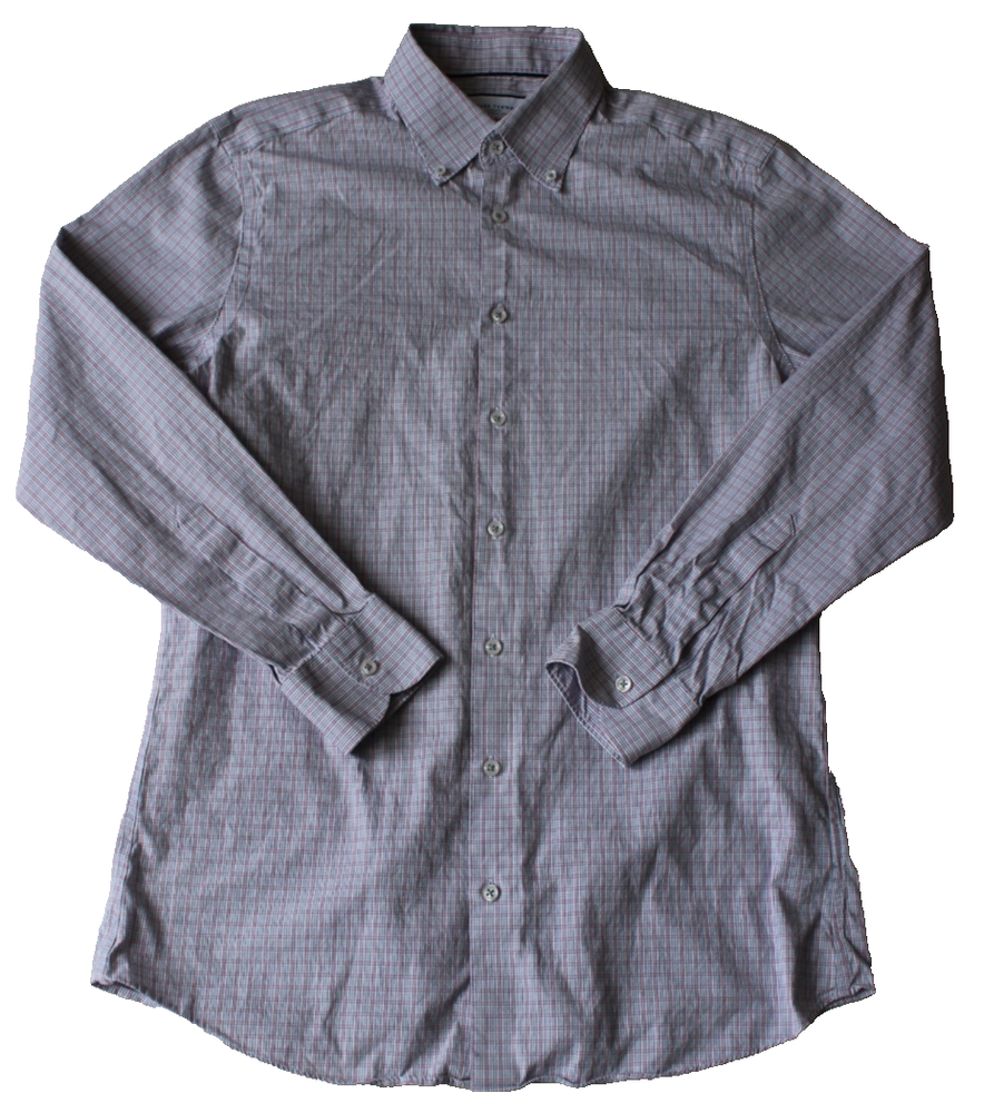 Charles Tyrwhitt Men's Slim Fit Button Up Dress Shirt Size 16/35 Red Blue Check