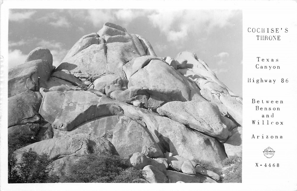 1940s Benson Willcox Arizona Cochise Throne Highway 86 RPPC Postcard 25-6052