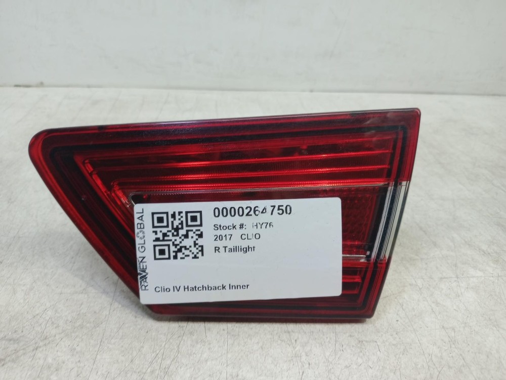 RENAULT CLIO TAILLIGHT INNER RIGHT SIDE HATCHBACK 265507526R MK4 2016 - 2020