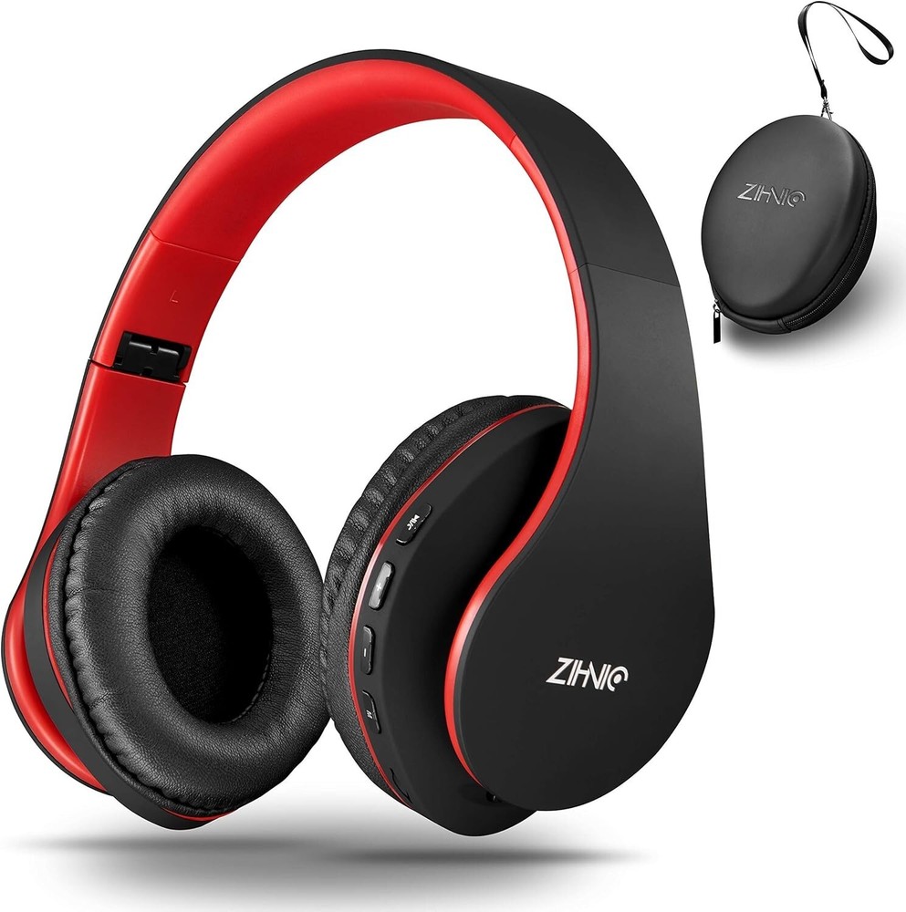 Zihnic WH-816 Over-Ear Headphones Black Red Bluetooth Active Noise Cancellation