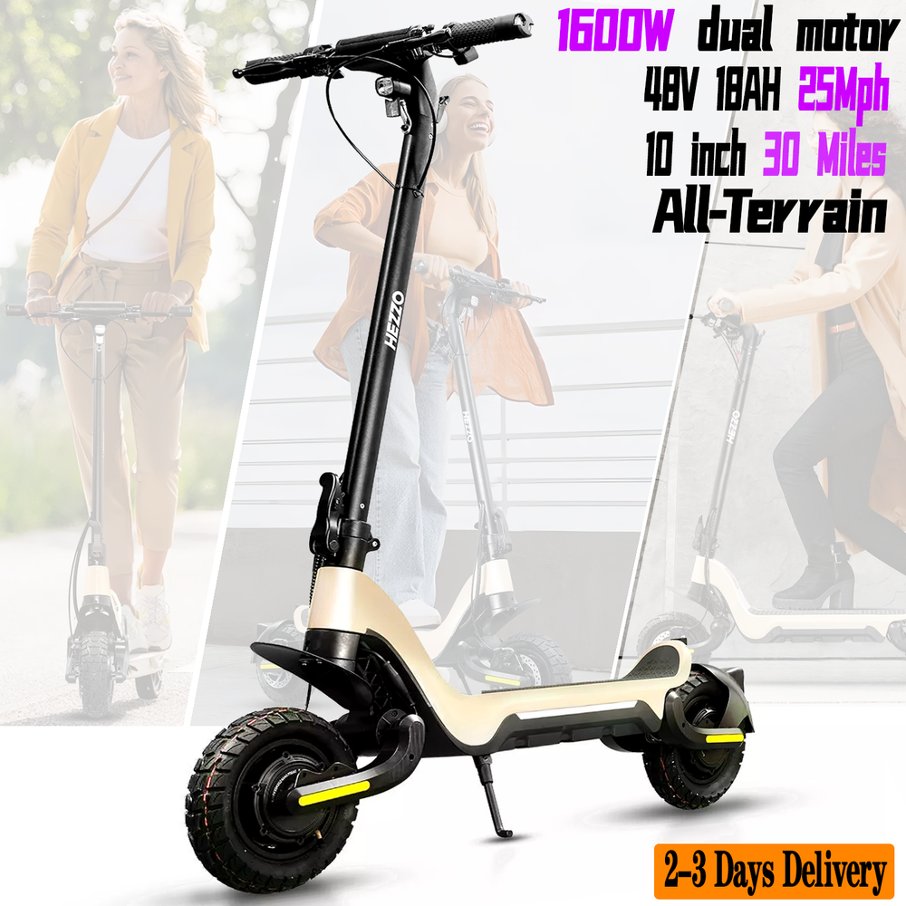 Foldable 16OOW 48V Dual Brushless Motor Electric Scooter for Adults 38-Mile Range