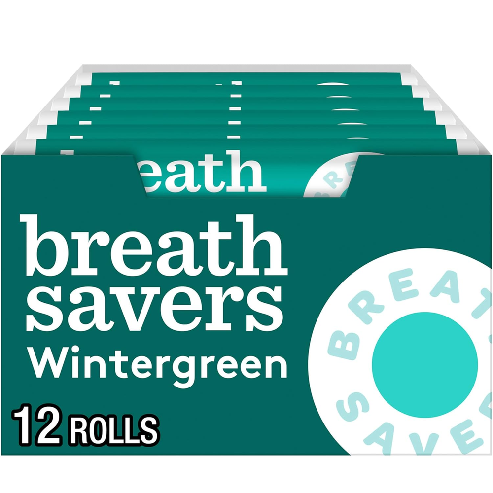 Sugar Free Wintergreen Breath Mints 24 Rolls 0.75 Oz Each
