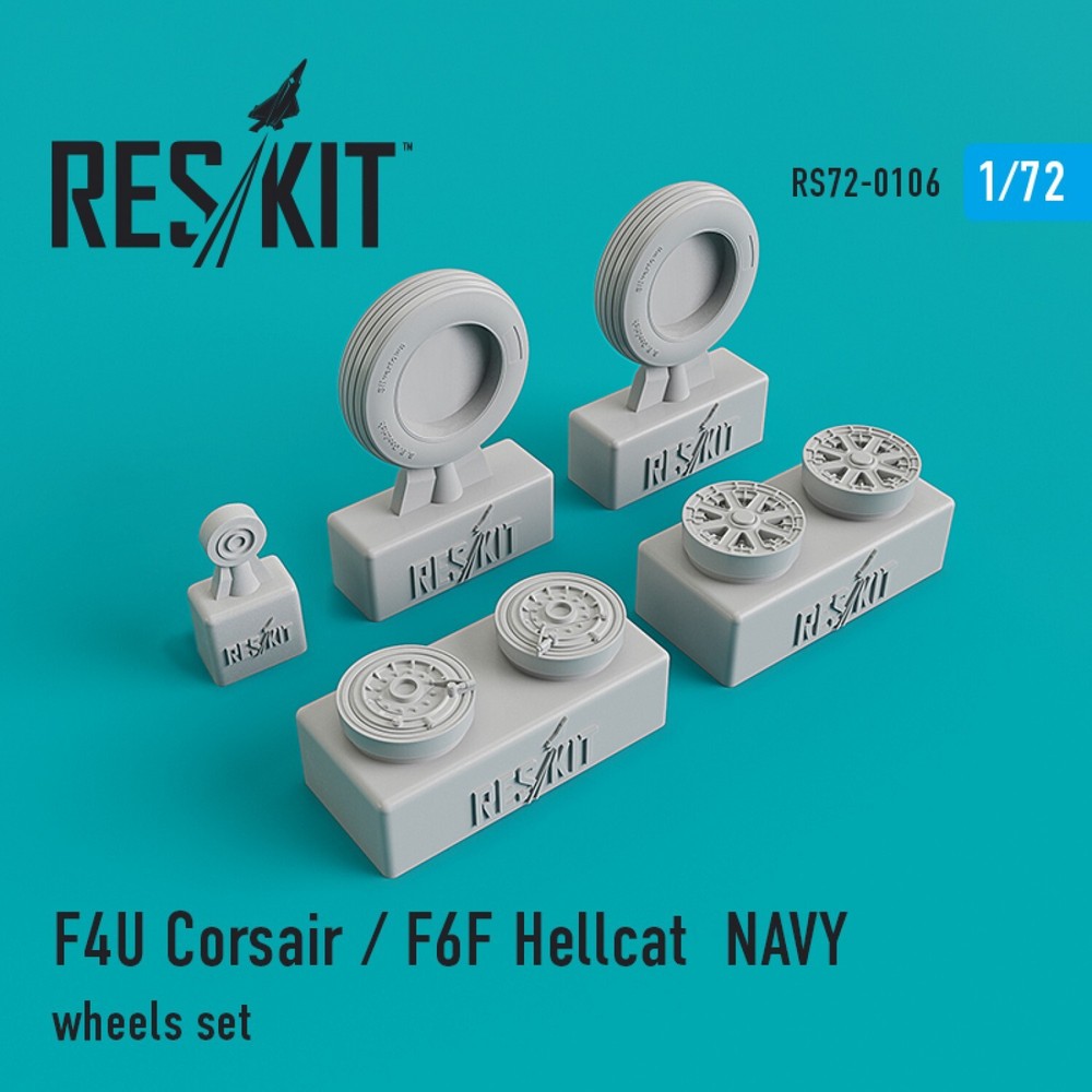F4U Corsair/F6F Hellcat NAVY Wheels 1:72 ResKit RS72-0106 Parts