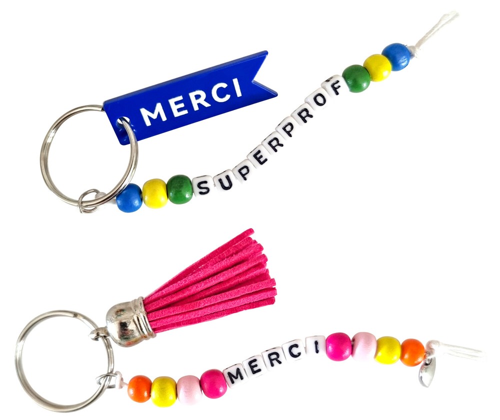 Keychain Gift For Teacher In Beads 14 Cm 2 Pieces