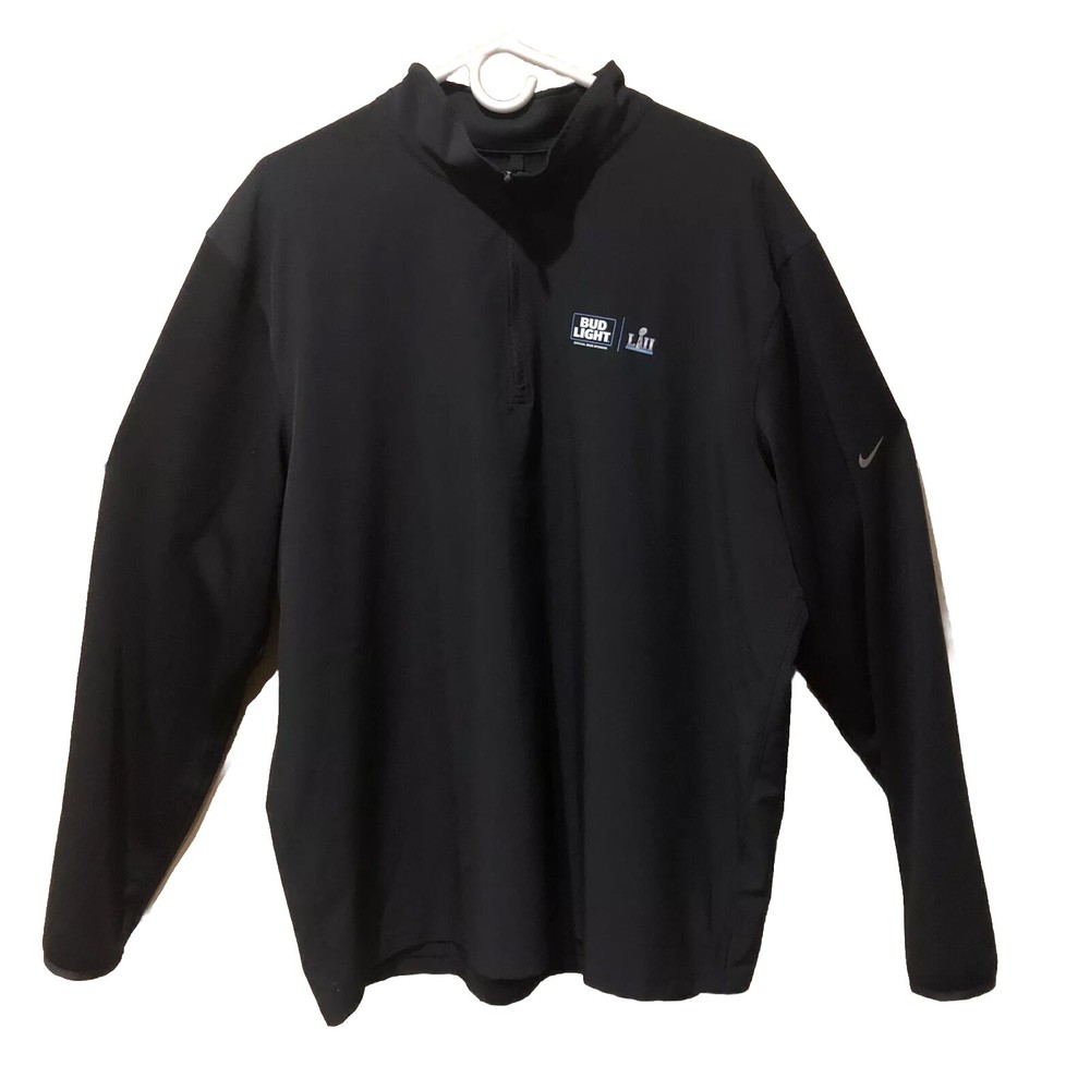 Nike Golf Bud Light Super Bowl LII 1/4 Zip Shirt Black  XL Eagles vs Patriots
