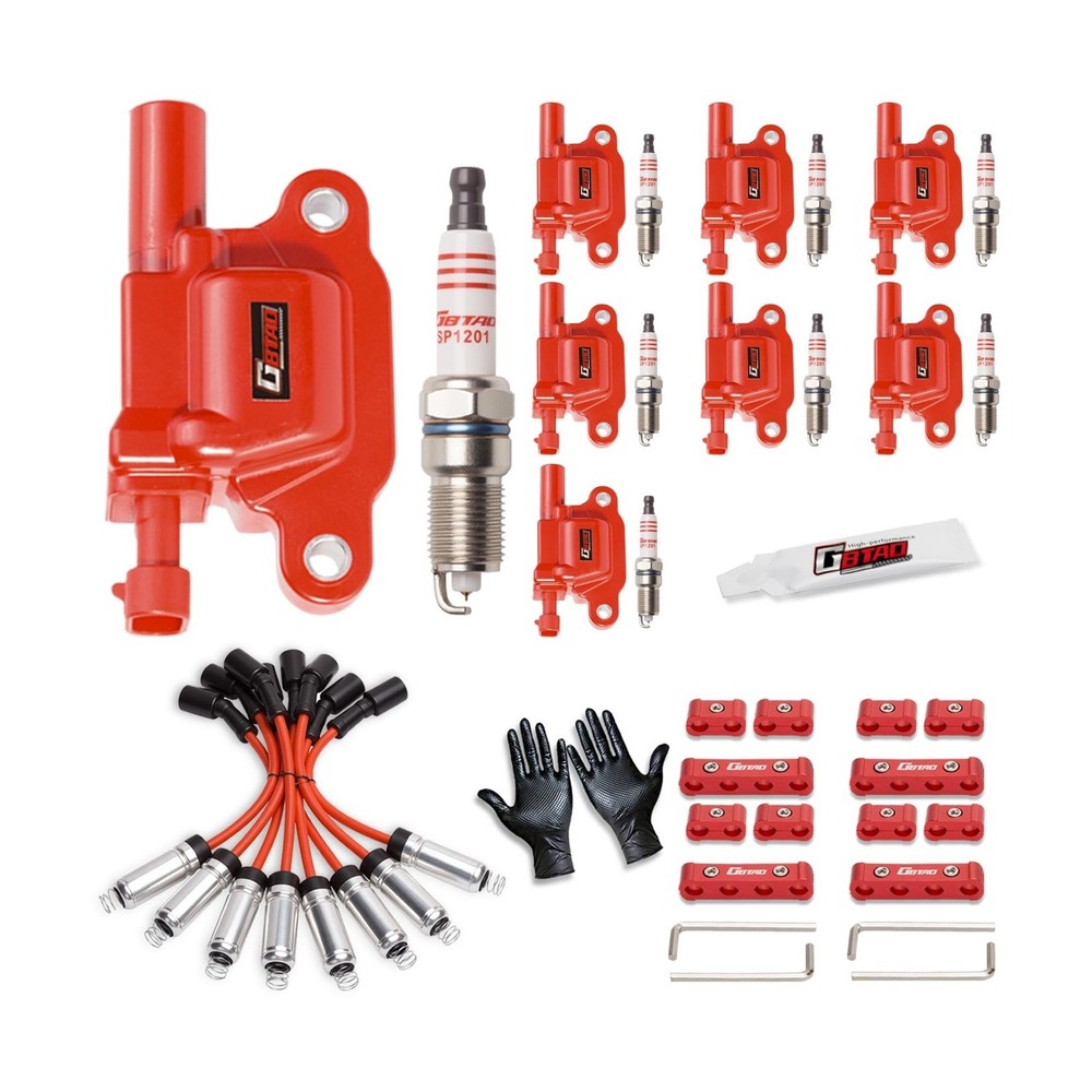 Set of 8 Square Ignition Coil Pack and Spark Plug Wires Harness for 5.3 V8 20...