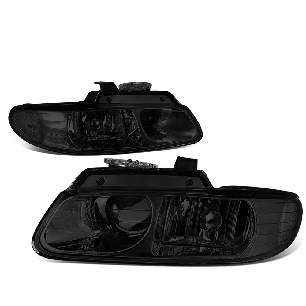 1996-1999 Dodge Grand Caravan Voyager Smoked Clear Projector Headlights