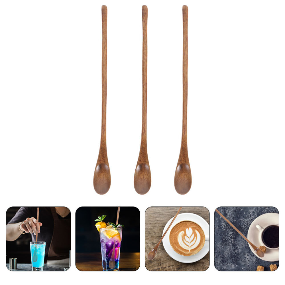 3 Pcs Coffee Spoon Spoons Silverware Long Handle Exquisite Salad