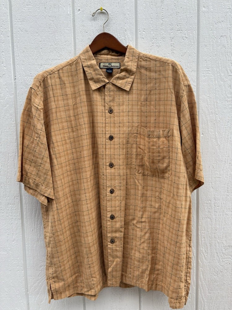 Clearance Sale!! New Tommy Bahama Men’s Silk Shirt ,Size XL Cantaloupe-image