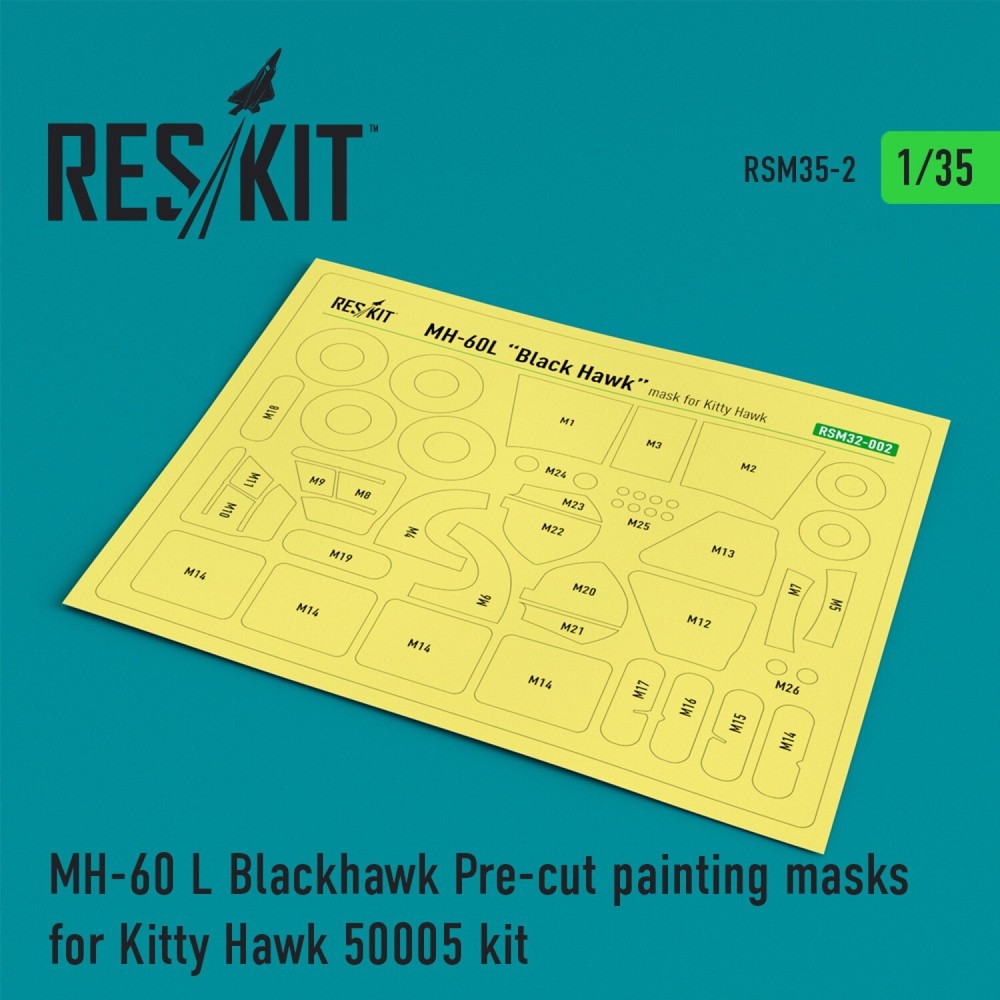 1:35 Scale Sikorsky MH-60L Blackhawk Masks by KittyHawk & ResKit RSM35-0002