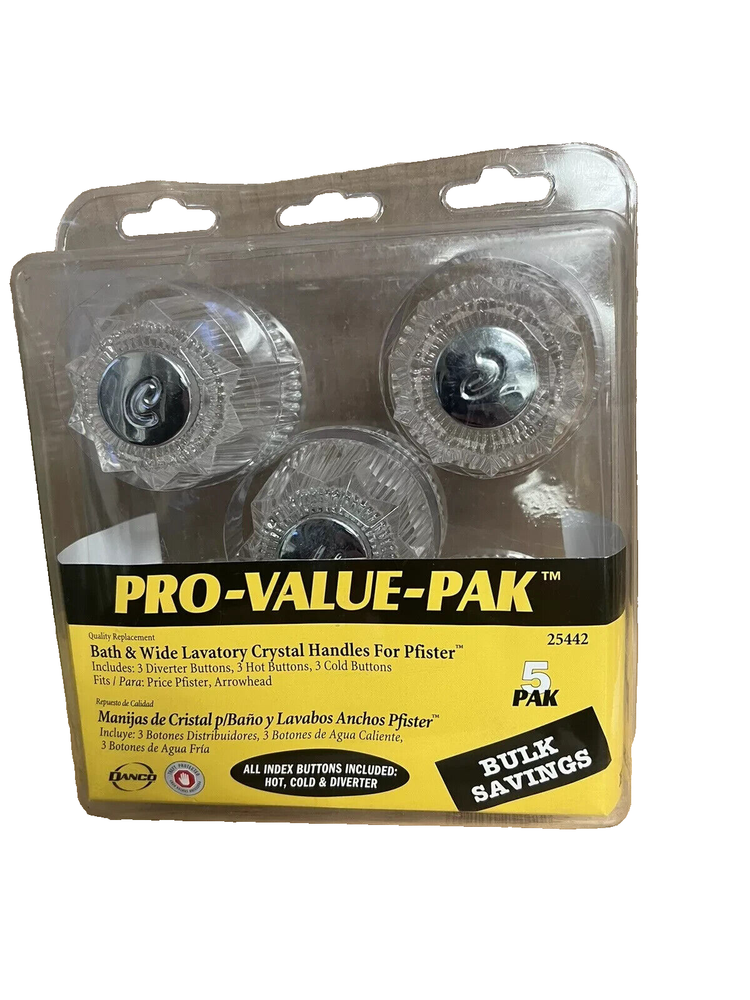 Danco Pro-Value-Pack of 5 Tub/Shower Handles Knobs for PFISTER FAUCETS #25442