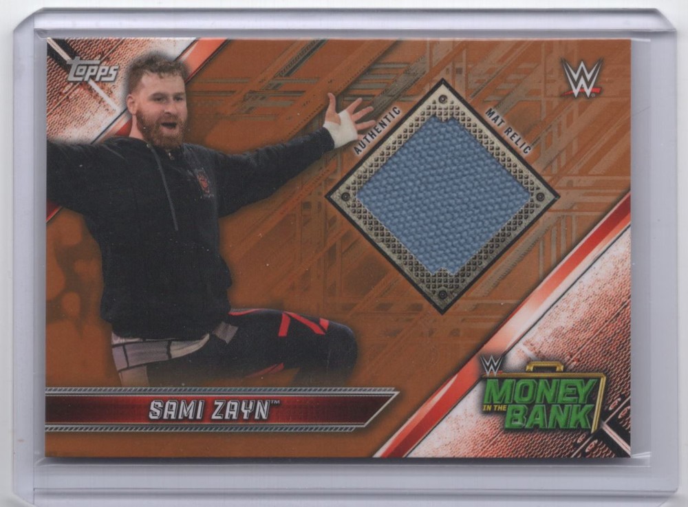 2019 Topps WWE Money in the Bank Mat Relic Sami Zayn Auto Event-Used 93/99 #A-SZ