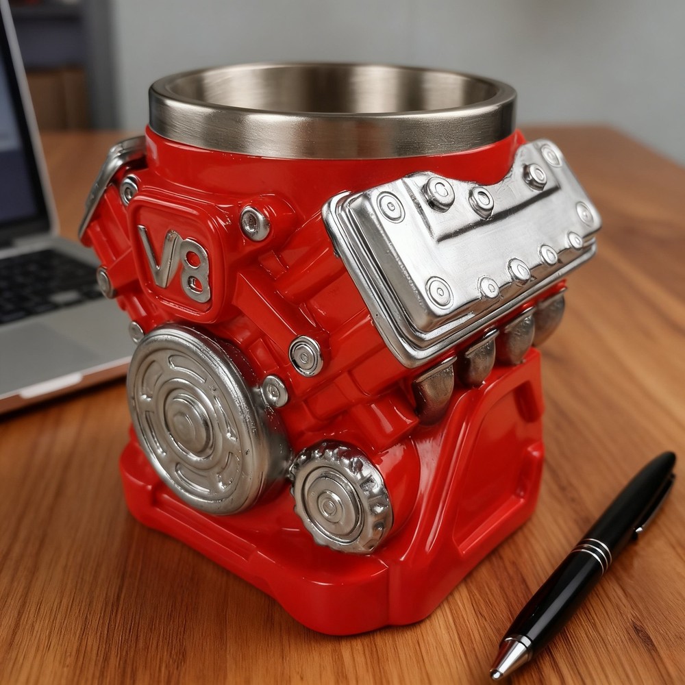 V8 Engine Mugs Unique Design Durable Coffee Cup For Car Lover For Car Fans