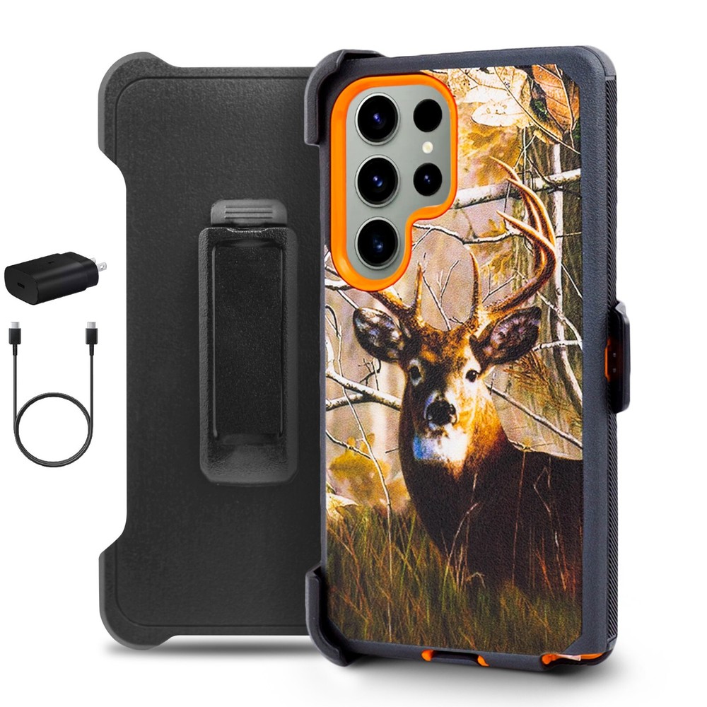 Samsung S25 Series Defender Shockproof Case with Belt Clip Holster
