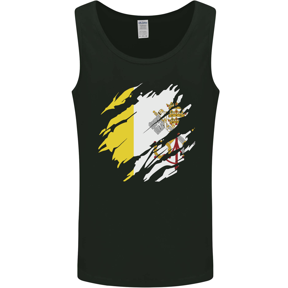 Torn Vatican Flag Day Mens Vest Tank Top