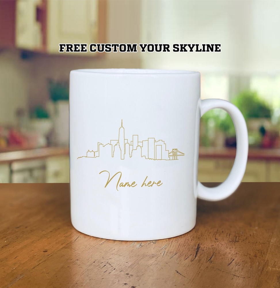 Skyline Mug Personalized Skyline Ceramic Mug Personalized Gift Anniversary Gift