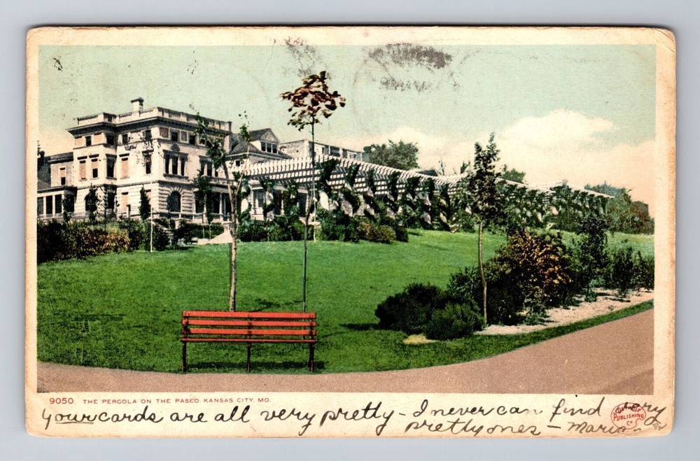 Kansas City MO-Missouri, The Pergola On The Paseo, Vintage c1906 Postcard