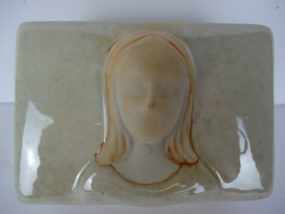 Ceramic Angel Lady Trinket Box for Witch Stash Rings with Believe Breathe Receive Motto